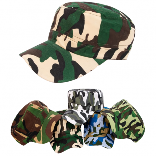 Casquette camouflage, style militaire